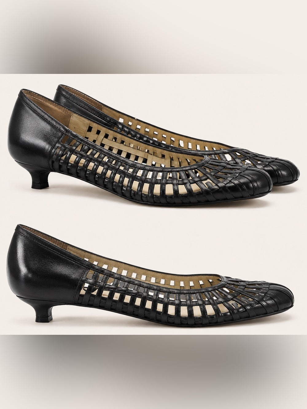 Aldo Black Woven Leather Heels